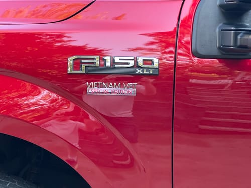 Customer photo review of Vietnam Vet Special Edition Metal Car Badge