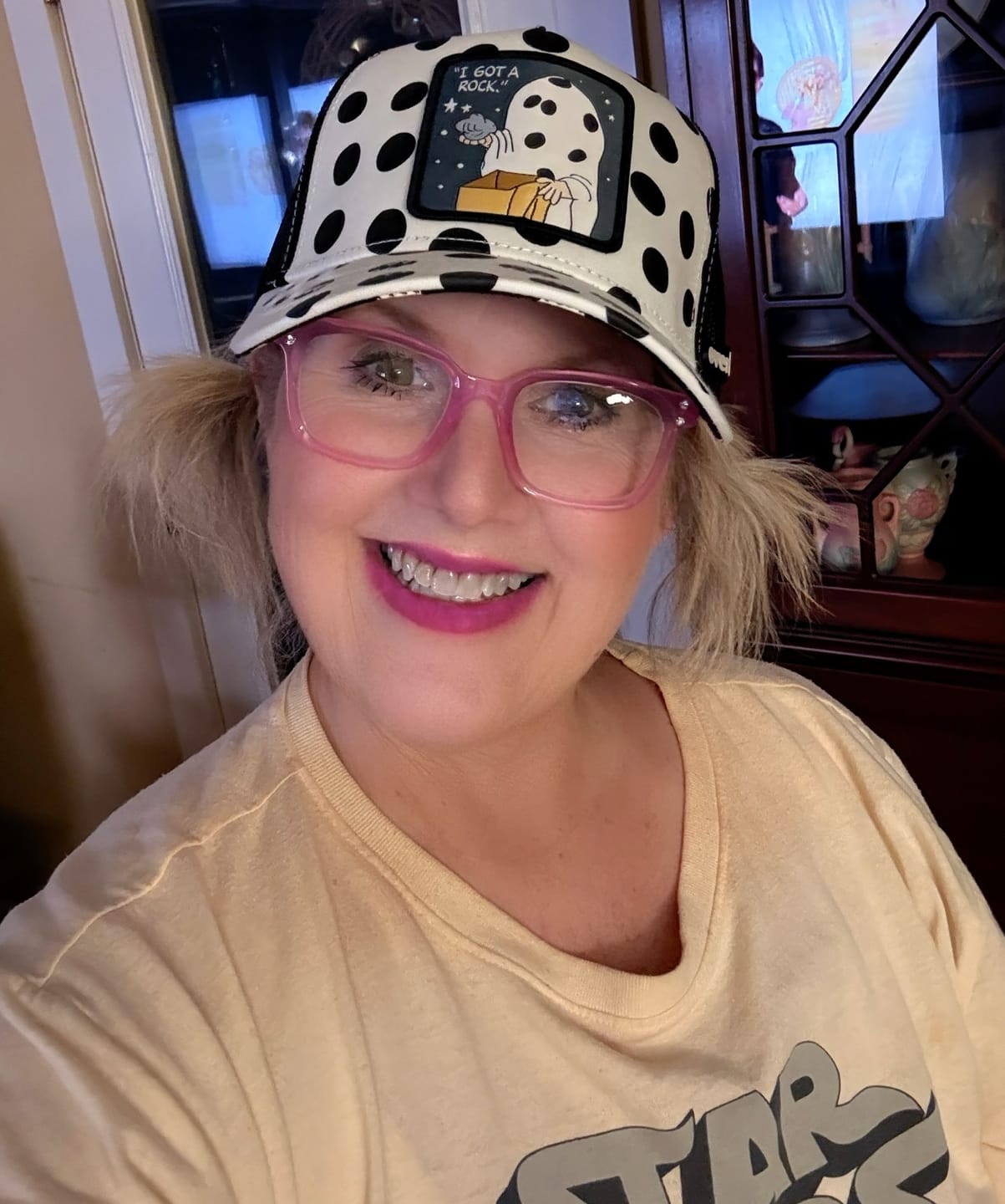 Customer photo review of OVERLORD X Peanuts: "I Got A Rock" Trucker Cap