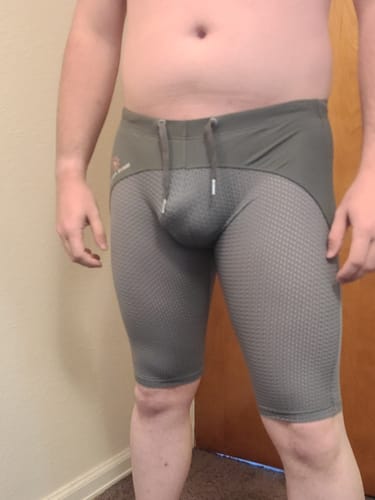 Customer photo review of Men’s Athletic Compression Tight Shorts with Drawstring