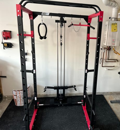 Customer photo review of RitFit PPC02C Squat Rack with LAT Pulldown for Home Gym