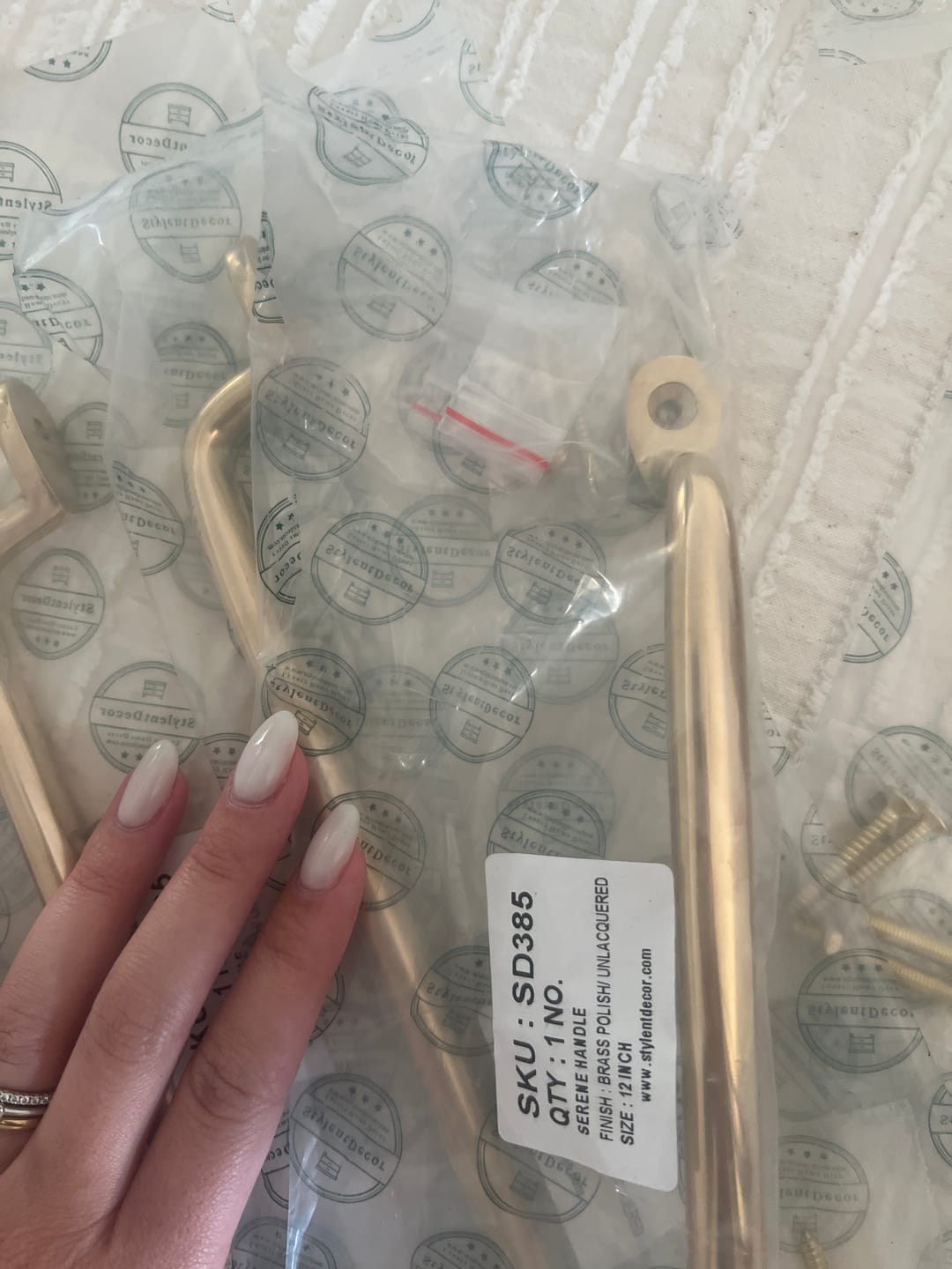 Customer photo review of Serene Cabinet Pulls - Unlacquered Brass Polished