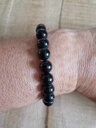 Customer photo review of Bracelet Obsidienne Noire "Armure"