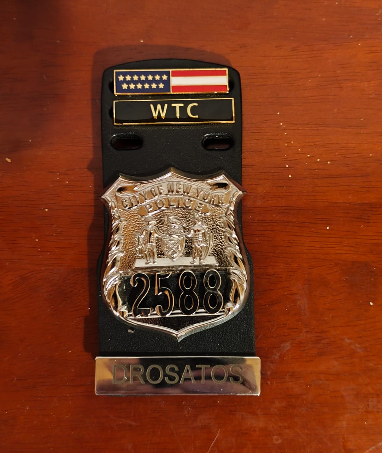 Customer photo review of NY New York Police Officer Badge Replica Movie Props *Customizable Badge Number*