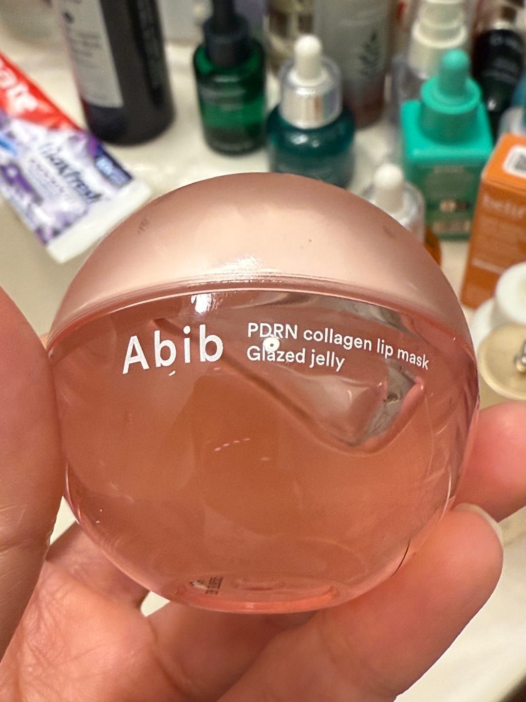 Customer photo review of PDRN Collagen Lip Mask Glazed Jelly