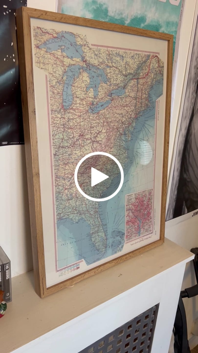 Customer video review of Old Map of Eastern United States, 1967: New York, Chicago, Washington D.C., Great Lakes, Mississippi River