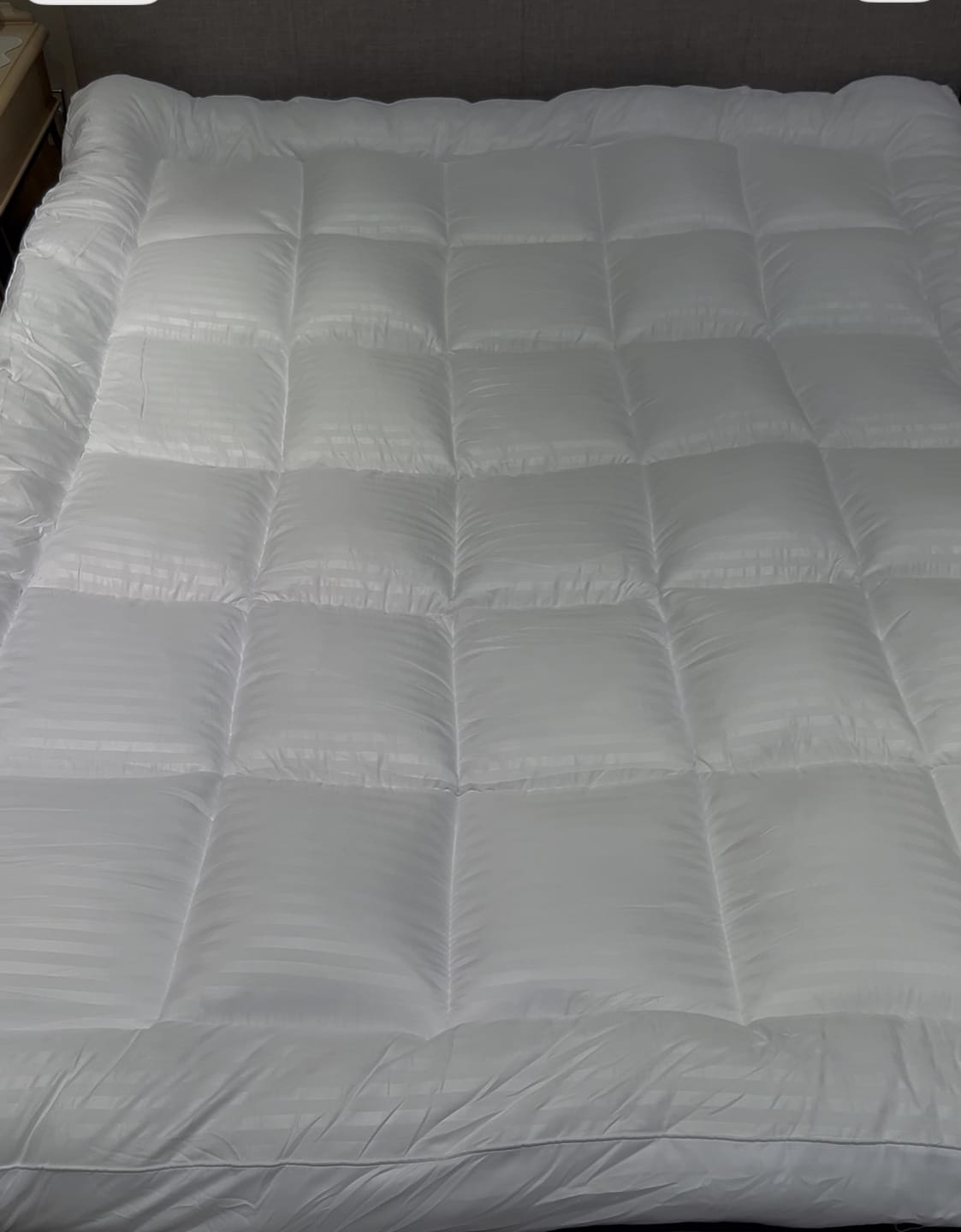 Customer photo review of 10CM Satin Stripe Mattress Topper