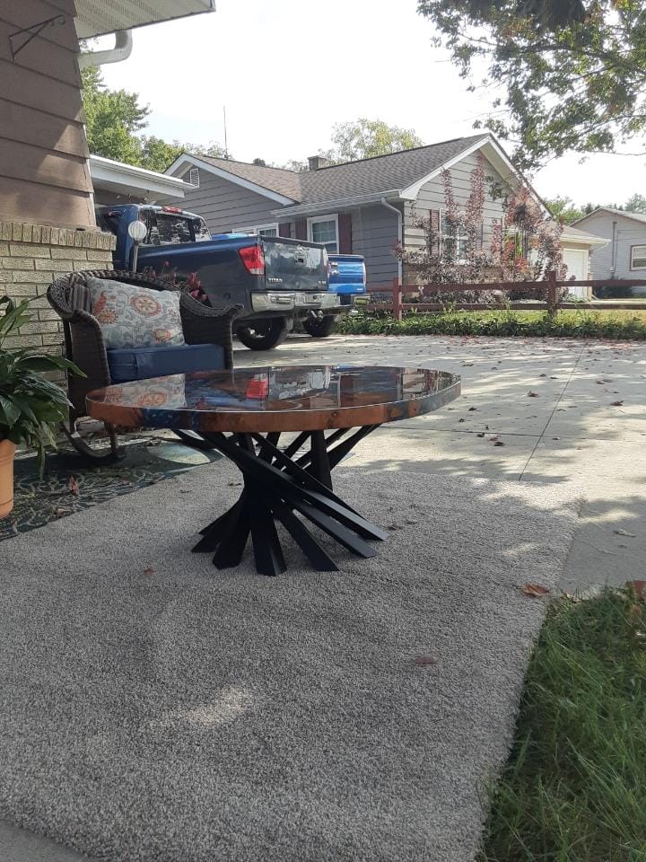 Customer photo review of Black Coffee Table Base 226 Filar 16H Metal Furniture Legs for DIY Projects