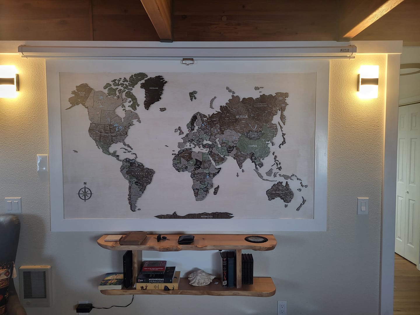 Customer photo review of Wood World Map -Rustic