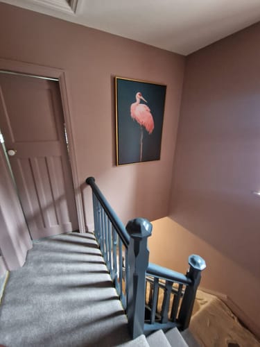 Customer photo review of Pink Crane on Blue Print