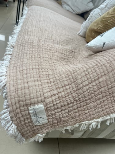 Customer photo review of Hazea Muslin Blanket - Beige