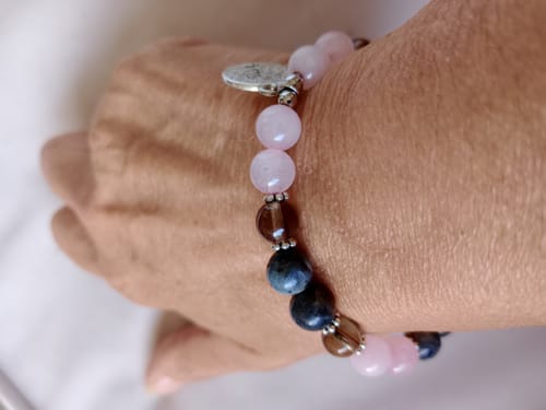Customer photo review of Bracelet Labradorite et Quartz Rose