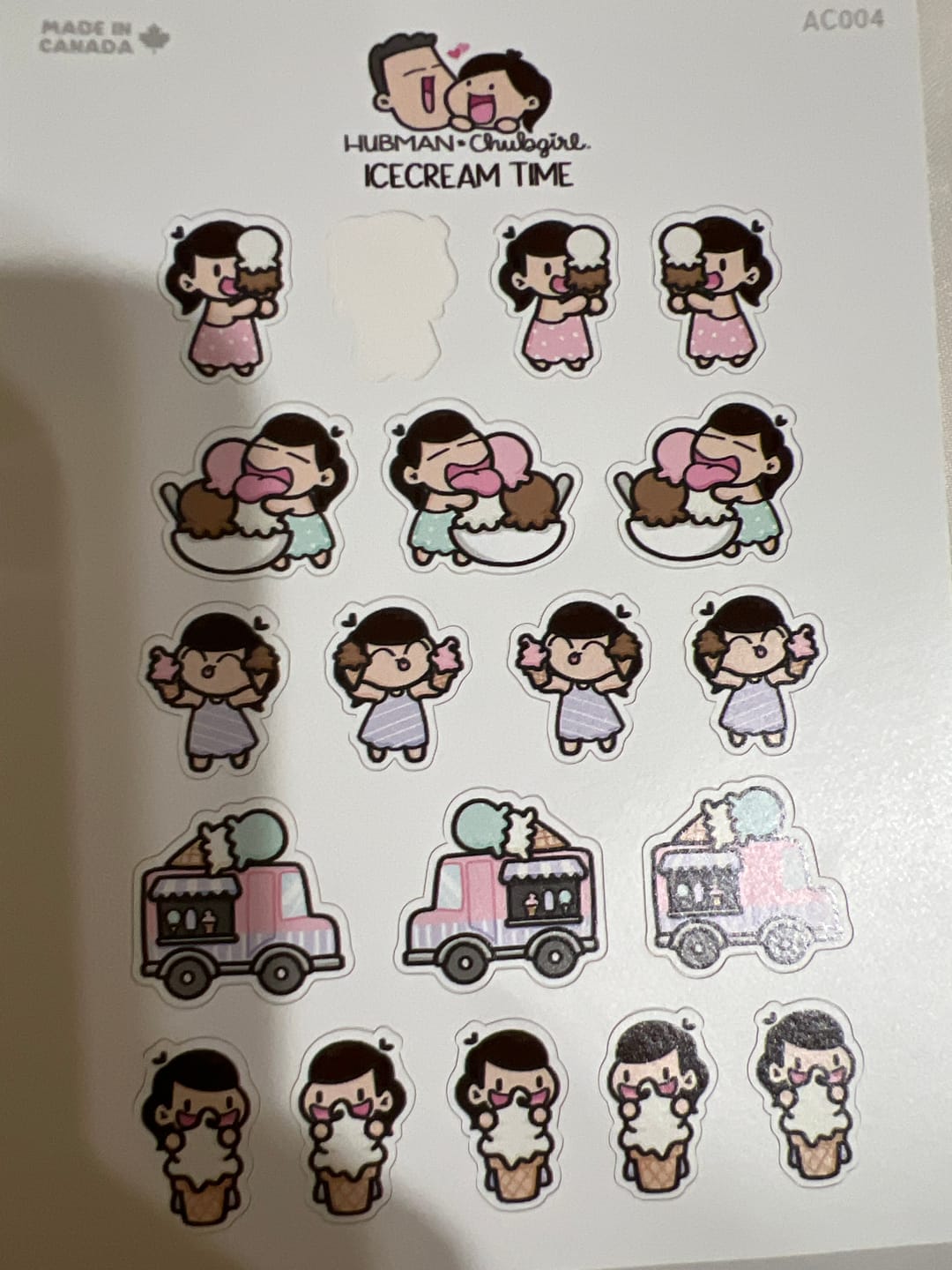 Customer photo review of Ice cream Date Sticker Set