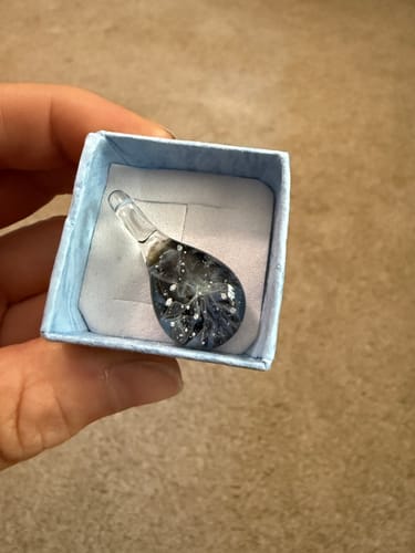 Customer photo review of Ghost Pendant with Cremation Ash