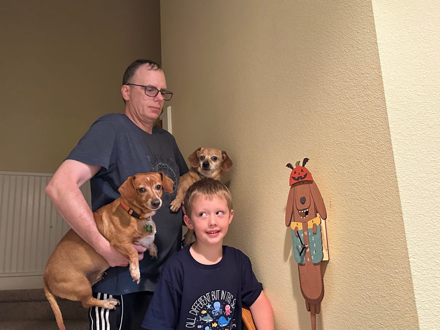 Customer photo review of Gus the Dachshund Pendulum Clock