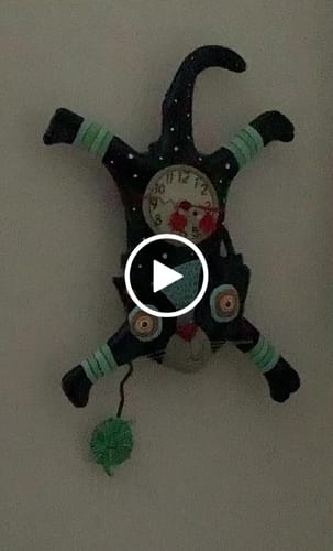 Customer video review of Craft Attack" Cat Clock | Unique Hand-Painted Cat Timepiece