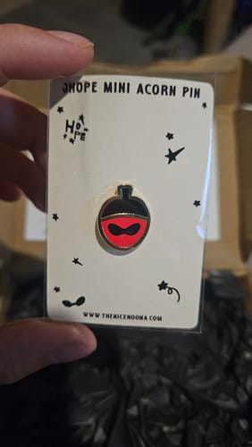 Customer photo review of Jhope Mini Acorn Enamel Pins