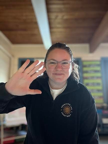 Customer photo review of Searching for Serotonin 1/4 Zip Sweater