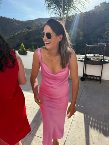 Customer photo review of GOLD OCEAN LETTER NECKLACE