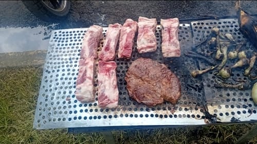 Reseña con foto de un cliente sobre Kit Carne Asada
