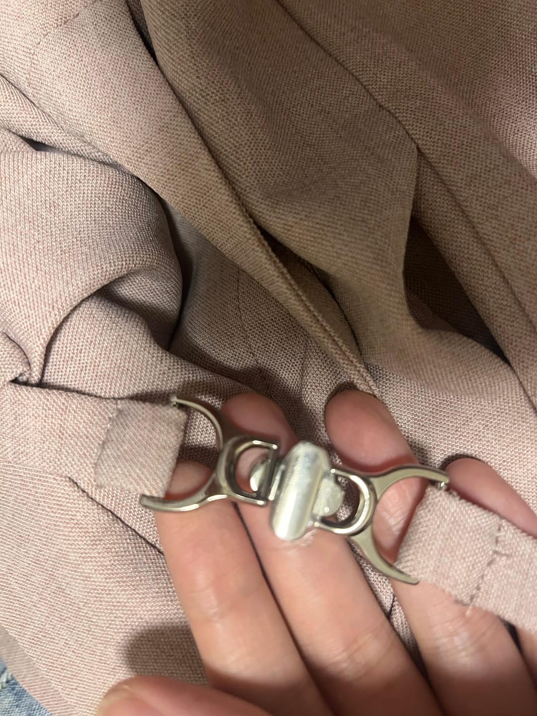 Customer photo review of Metallic Buckled Pleated Pants