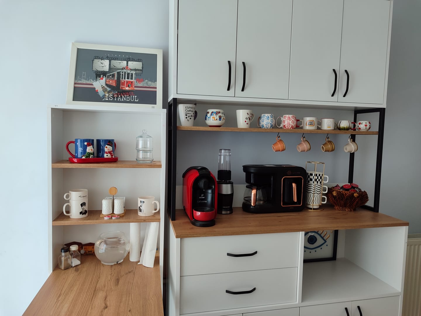 Customer photo review of Rani JA102 Masa Raflı Dekoratif Mutfak Yemek Masası Sepet Ceviz - Beyaz