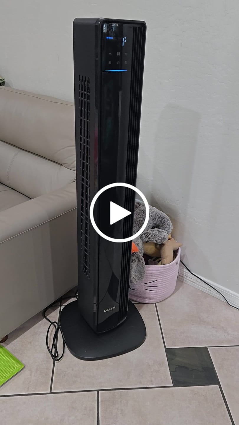 Customer video review of DELLA 42" Ultra Quiet Smart Tower Fan with Voice/APP/Remote Control