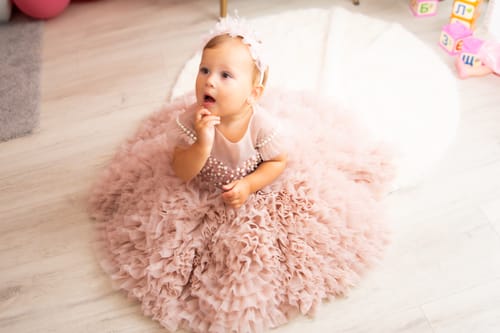 Customer photo review of Girls Cute Birthday Dress Flower Girl Puffy Princess Dress