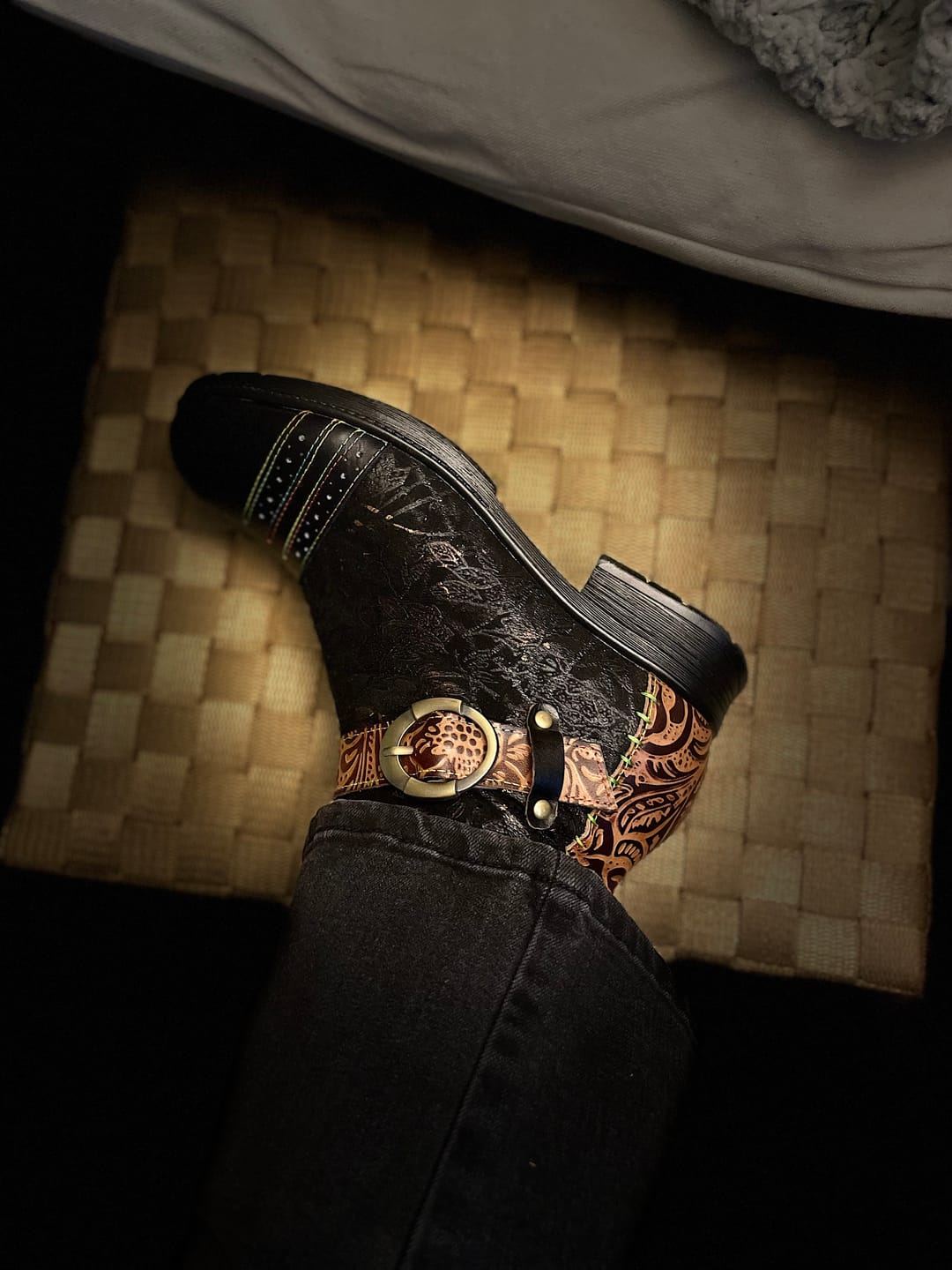 Customer photo review of Handmade Sexy Buckle Ankle Boots