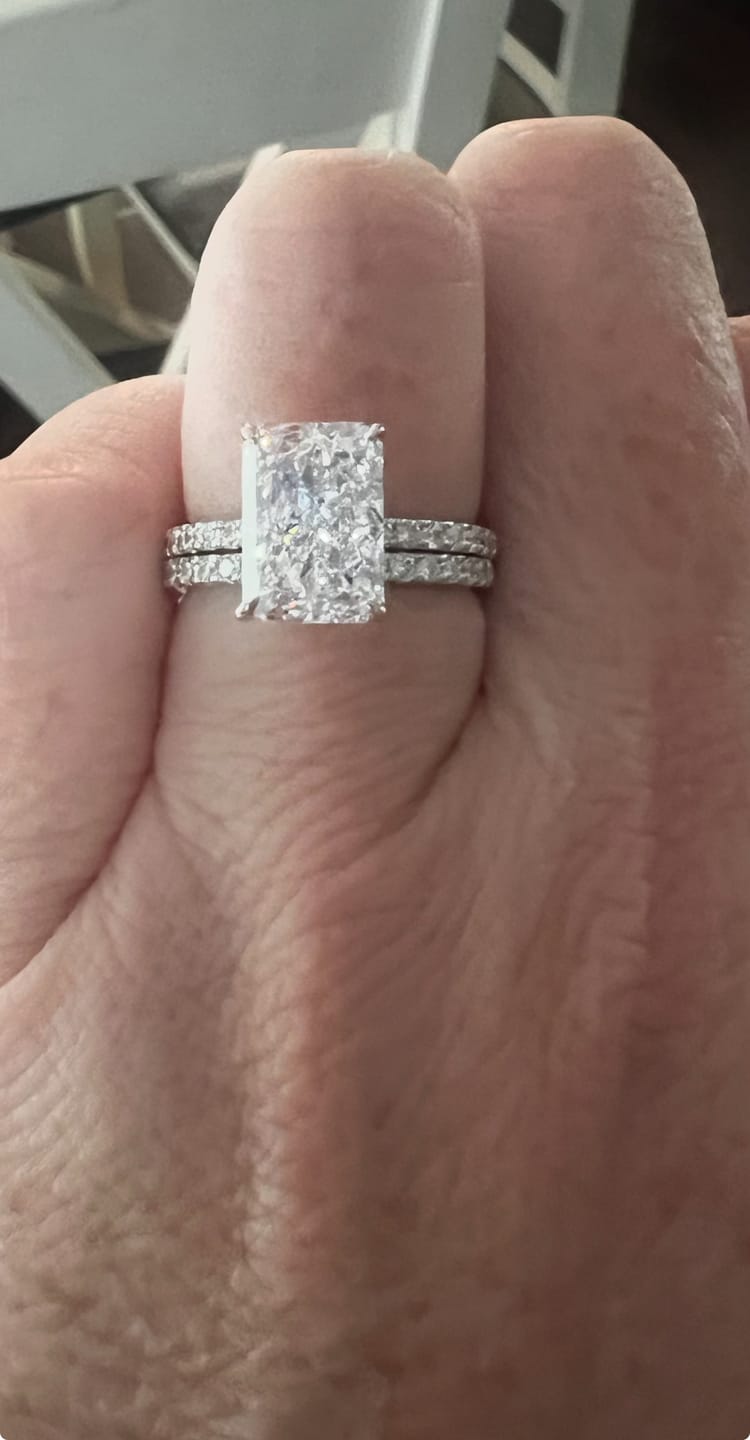 Customer photo review of S925 3.5 Carat Radiant Cut Wedding Ring Set In Sterling Silver Holiday Ring Gift For Women