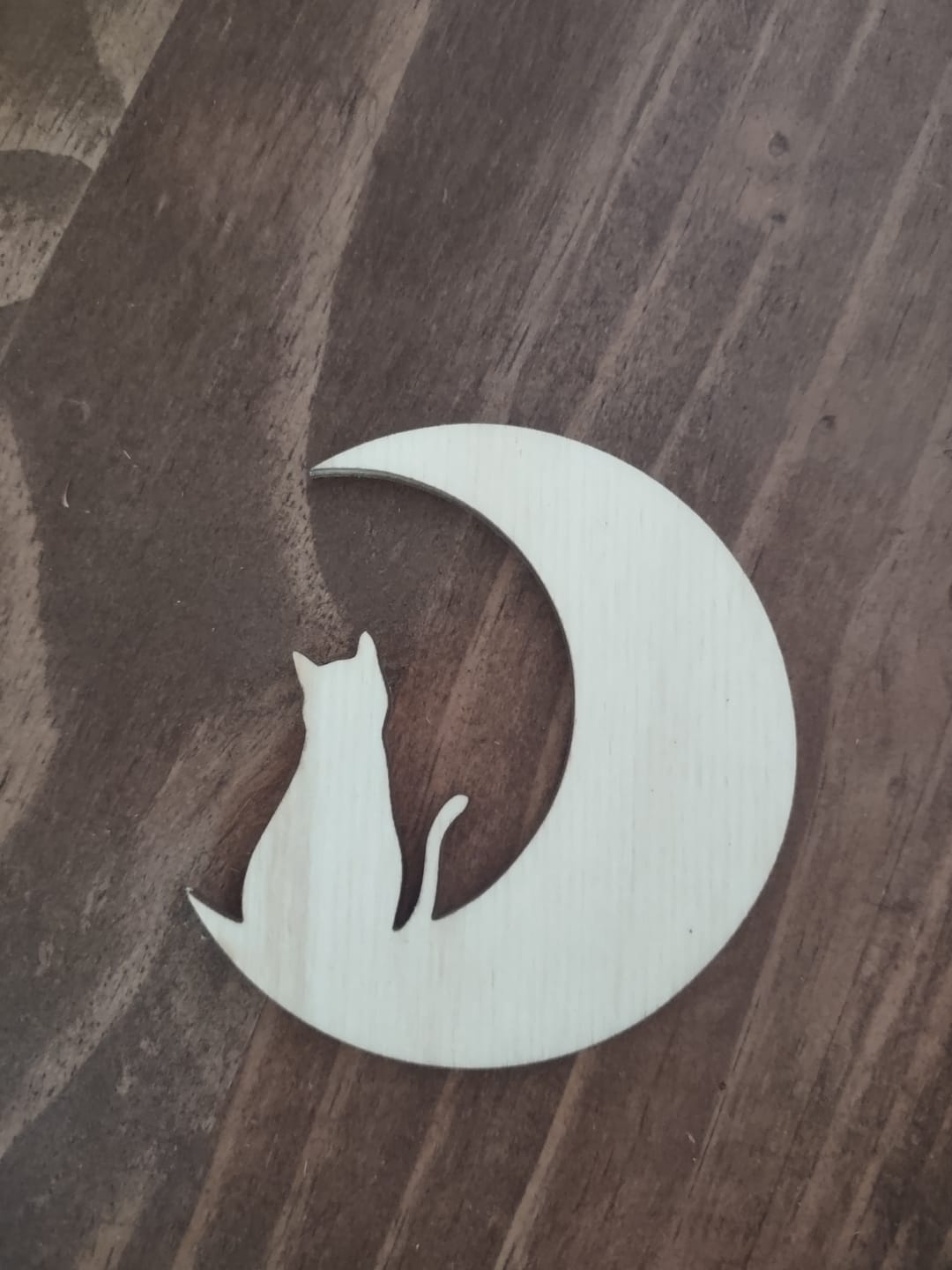 Customer photo review of Unfinished Wood Cat and Moon Silhouette Shape - Craft - up to 46"