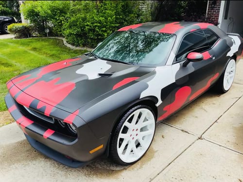 Customer photo review of Color Shift Rock Gray Blue Vinyl Wrap