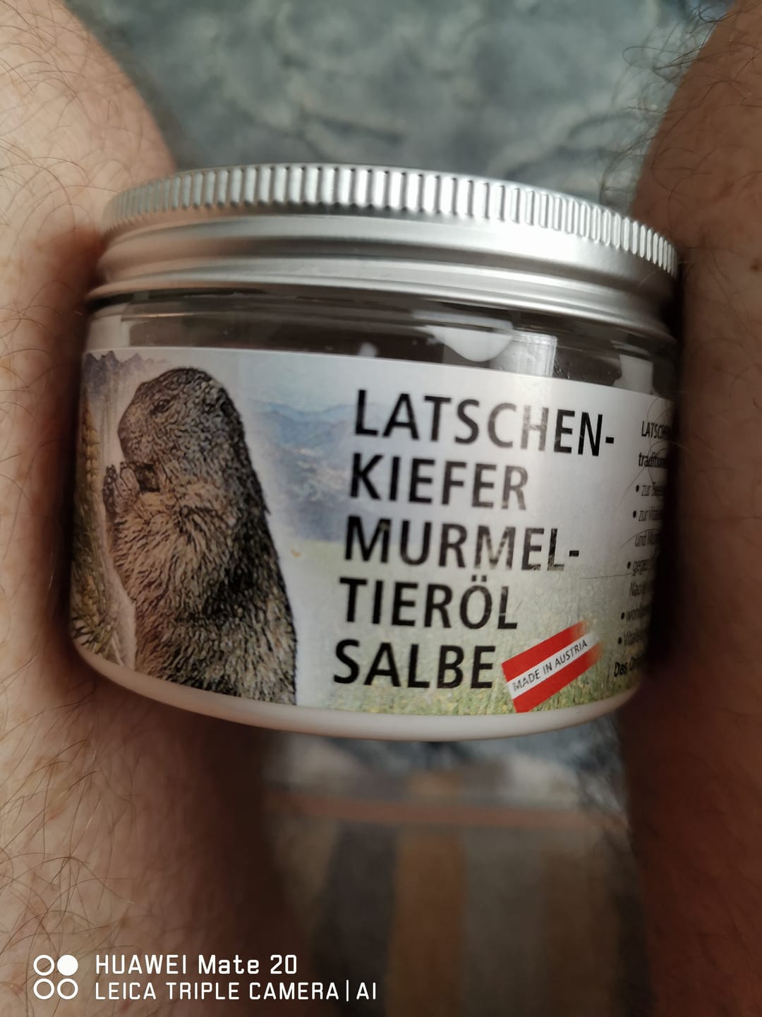 Customer photo review of Holzhacker Latschenkiefer Murmeltieröl Salbe 150 ml