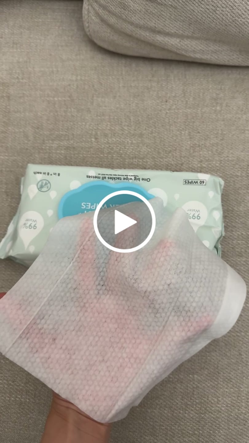 Customer video review of Momcozy Largest Water Wipes 99% Water Based Wipes for Sensitive Skin (Unscented)