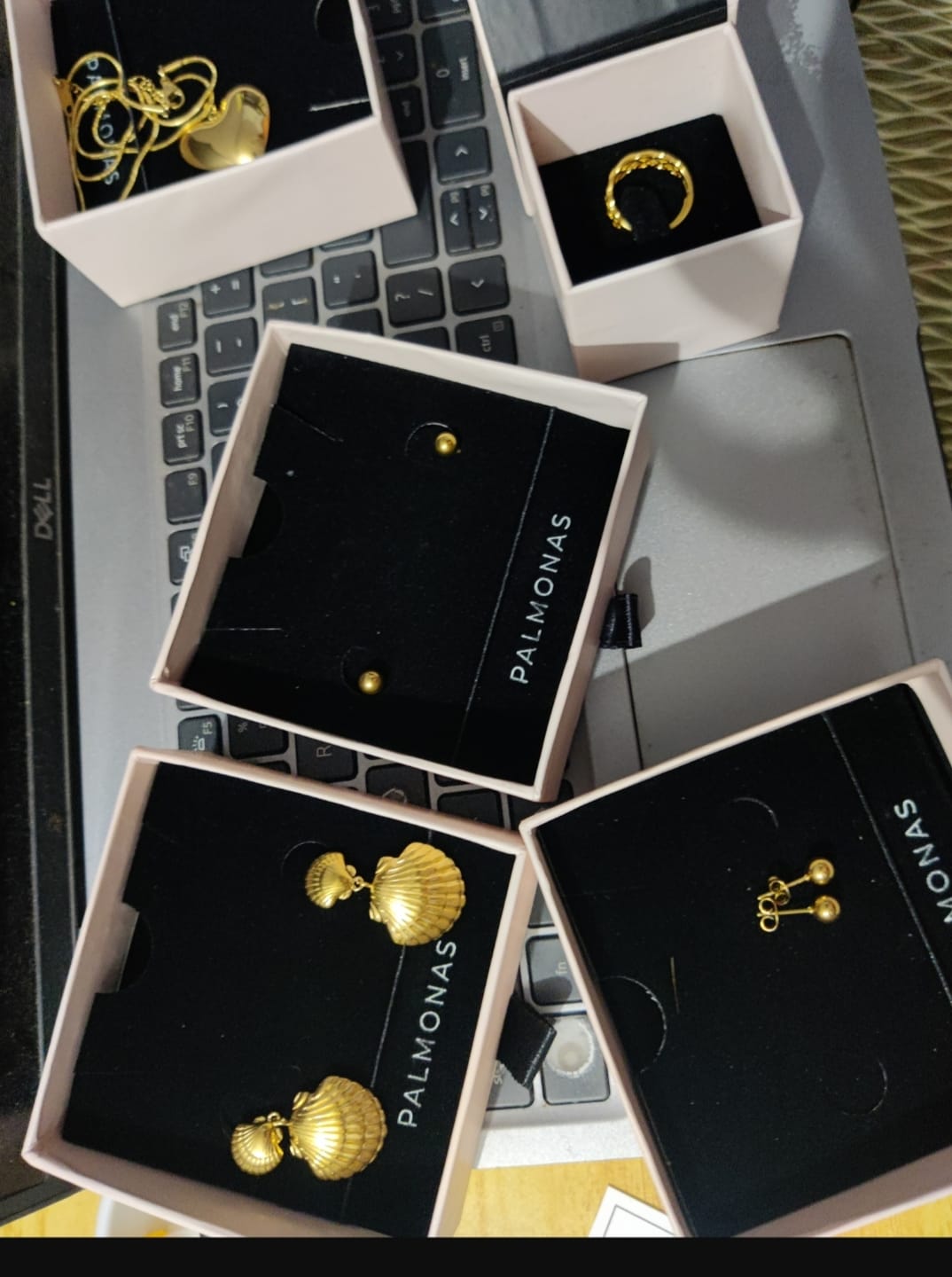 Customer photo review of Shell Drop Earrings