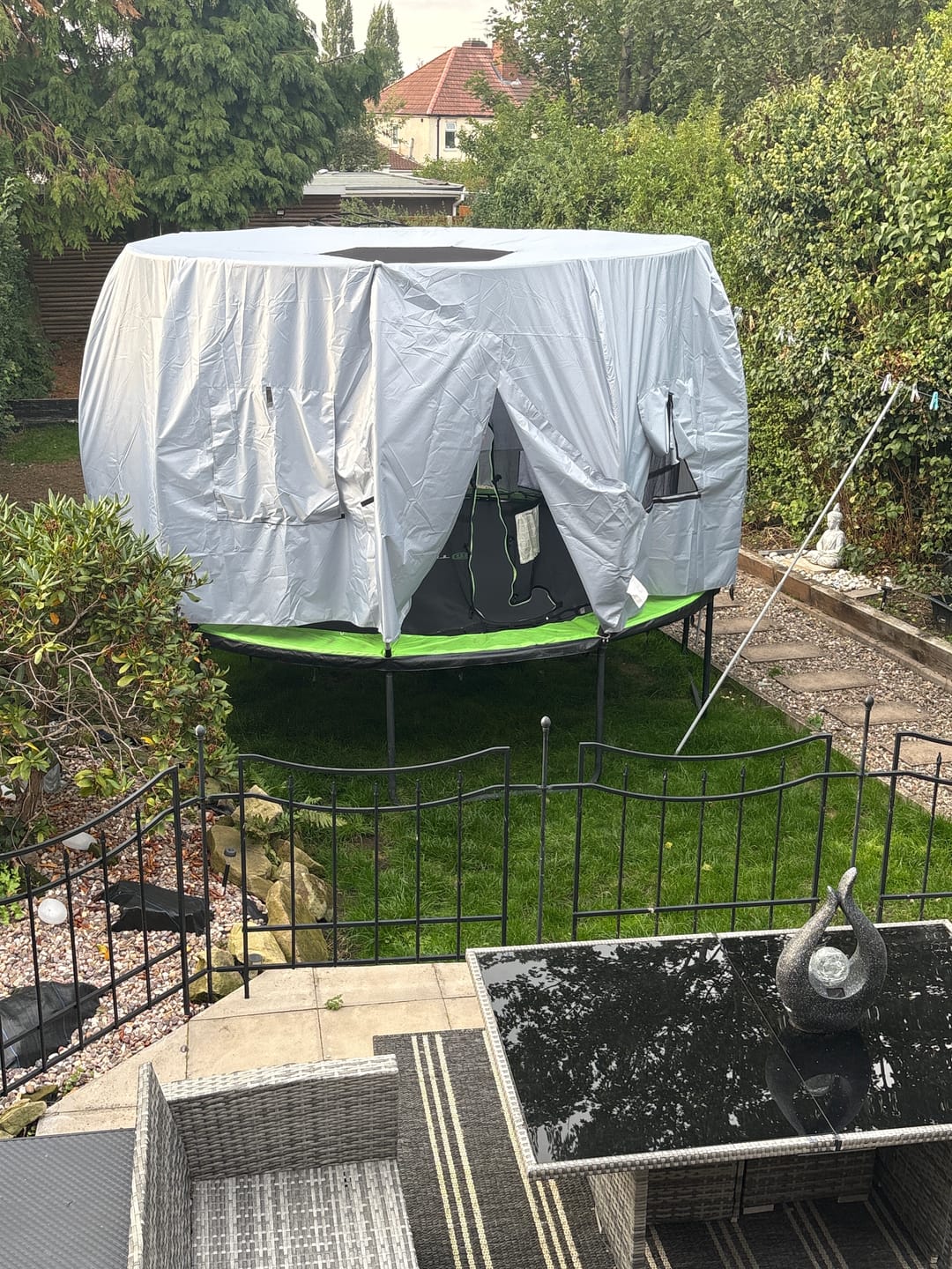 Customer photo review of Jumpfly Customizable Trampoline Tent
