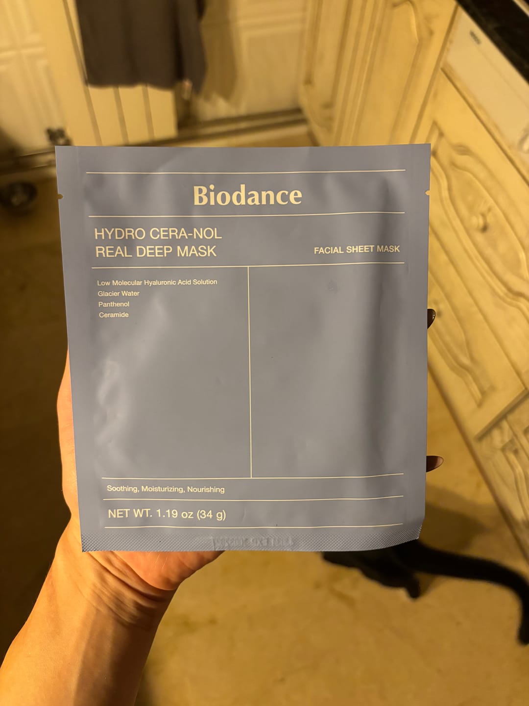 Customer photo review of Nakts hidrogela maska ar keramīdiem Biodance Hydro Cera-Nol Real Deep Mask