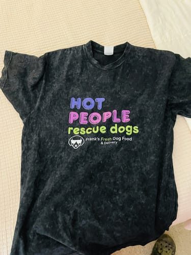 Customer photo review of Custom Acid Wash Shirt – Upload Your Design