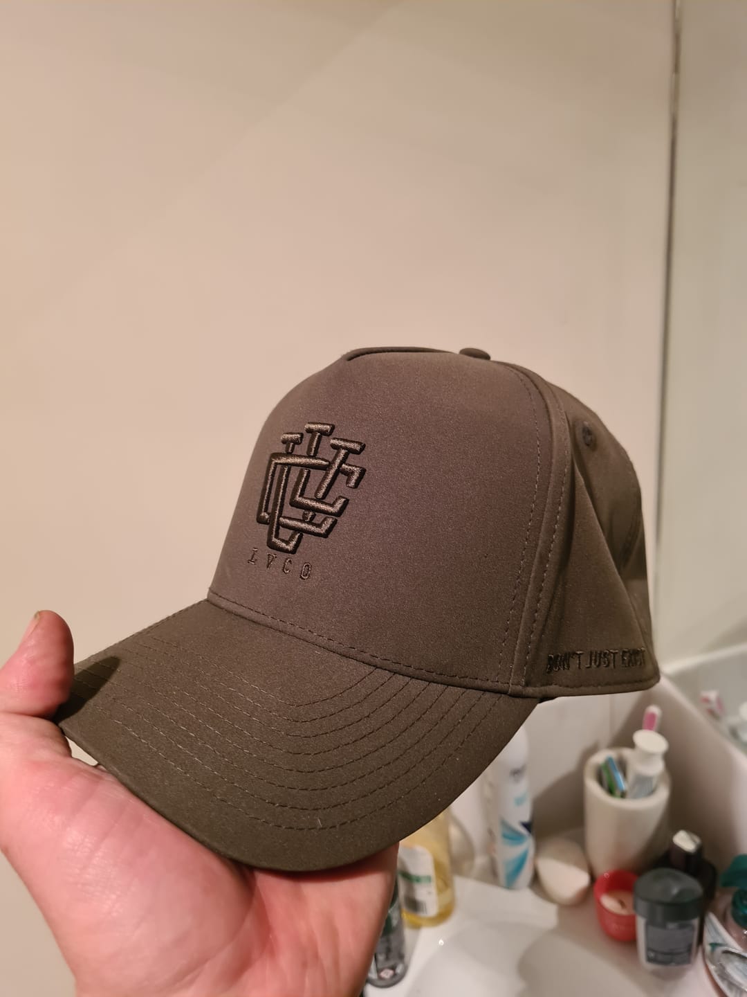Customer photo review of Khaki Water-Resistant A-FRAME LVCO SNAPBACK