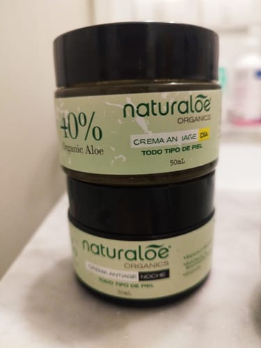 Customer photo review of Set Crema día antiage + Noche antiage + Gel Puro Aloe