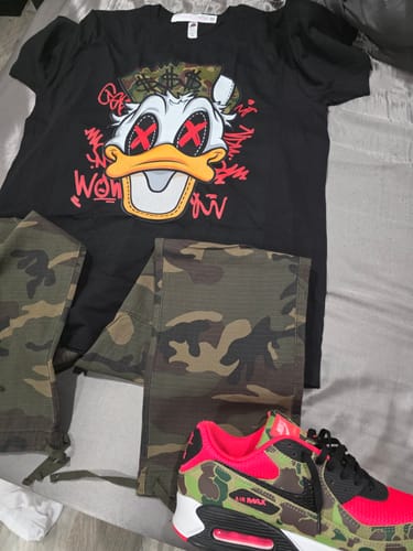 Customer photo review of Crazy Duck SNRT Sneaker Tees - Air Max 90 Reverse Duck Camo