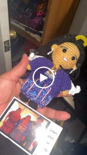 Customer video review of Tranquil® - Personalized Crochet Doll with Photo Card
