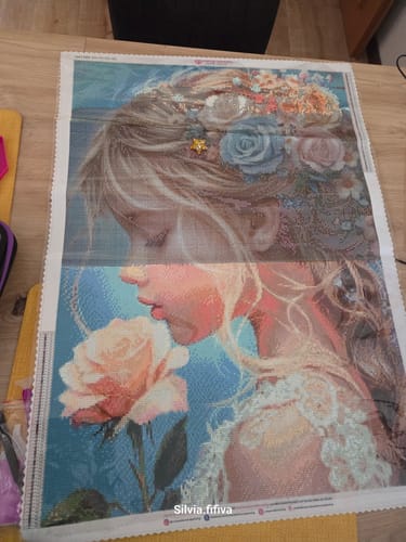 Customer photo review of 5D Diamond Paintin – Elysas Blumenpoesie