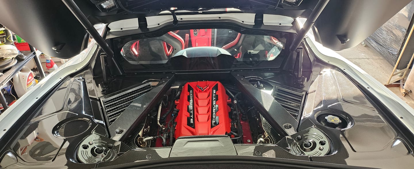 Customer photo review of Corvette C8 Coupe Engine Bay Panel Cover (3-Pieces Version)