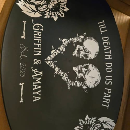 Customer photo review of Till Death Do Us Part Wedding Platter