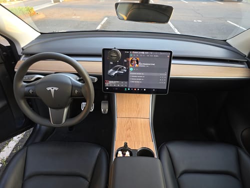Customer photo review of EVAAM® Center Console Wrap Stickers kit for Model 3/Y (2017-2020)