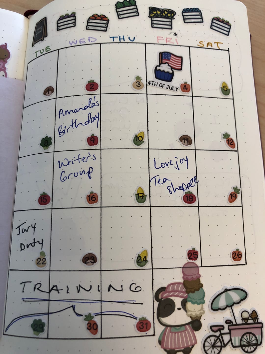 Customer photo review of Numbers - Summer Market Planner Stickers