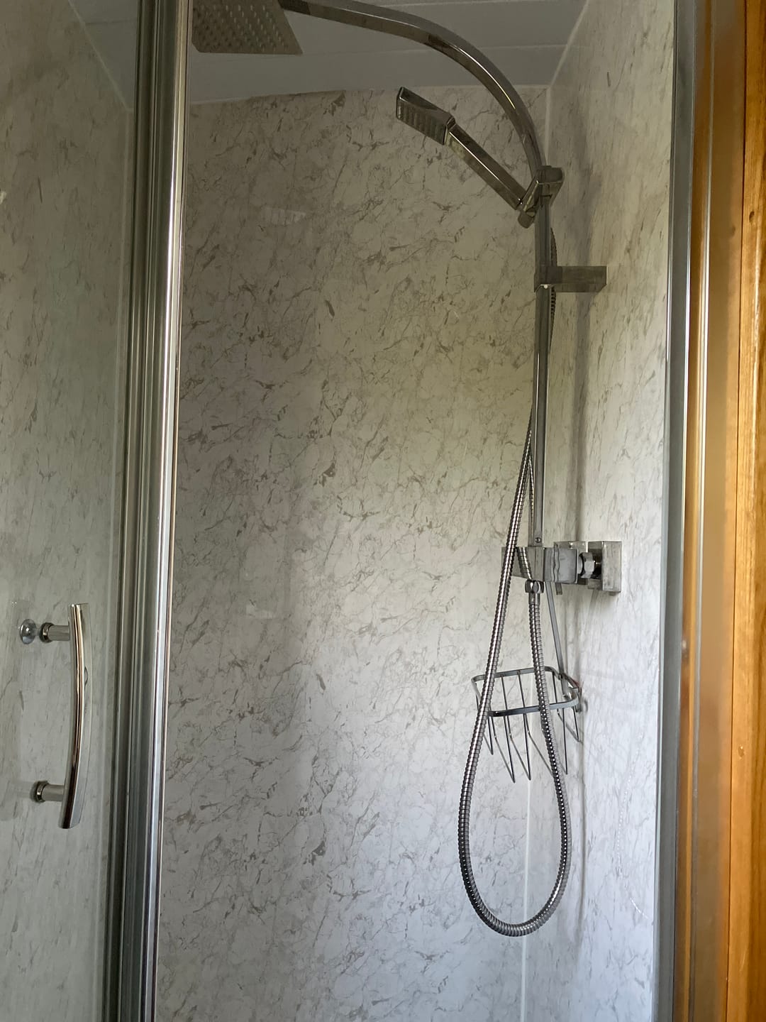 Customer photo review of 10mm White Marble Gloss Shower Panel 1M x 2.4M