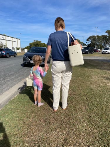 Customer photo review of Mini Tribe Bag in Sand Dune