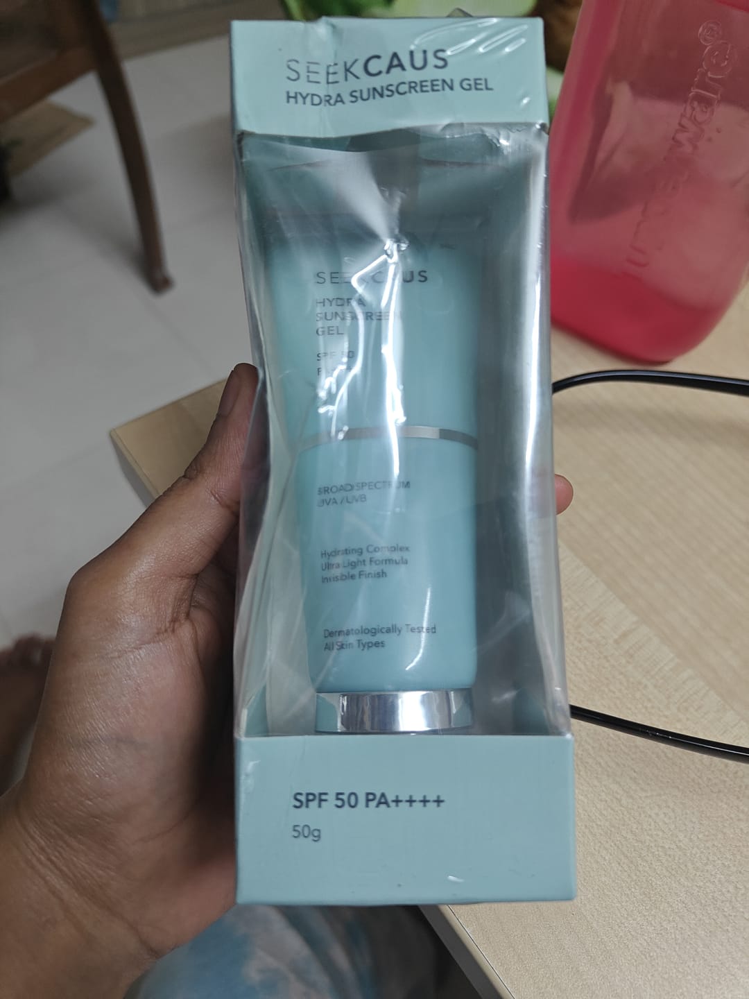 Customer photo review of Seekcaus Hydra Sunscreen Gel SPF 50 PA++++