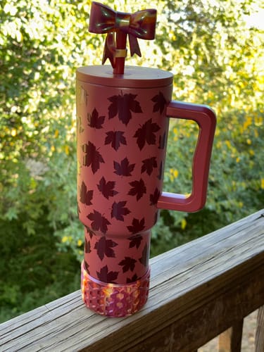 Customer photo review of Apple Cider 3D Bow Straw Topper